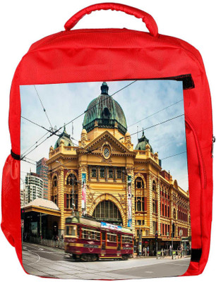 

Snoogg Eco Friendly Canvas Yellow Building Designer Backpack Rucksack School Travel Unisex Casual Canvas Bag Bookbag Satchel 5 L Backpack(Red)