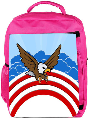 

Snoogg Eco Friendly Canvas Bald Eagle 4Th Of July Vector Theme Design Backpack Rucksack School Travel Unisex Casual Canvas Bag Bookbag Satchel 5 L Backpack(Pink)