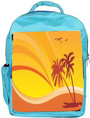 

Snoogg Eco Friendly Canvas Summer Design With Palm Tree And Rainbow Background Backpack Rucksack School Travel Unisex Casual Canvas Bag Bookbag Satchel 5 L Backpack(Blue)