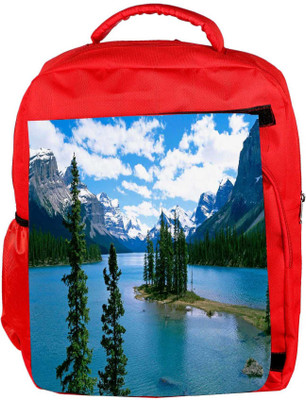 

Snoogg Eco Friendly Canvas Christmas Trees And River Designer Backpack Rucksack School Travel Unisex Casual Canvas Bag Bookbag Satchel 5 L Backpack(Red)