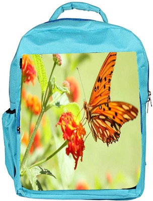 

Snoogg Eco Friendly Canvas Orange Butterfly Designer Backpack Rucksack School Travel Unisex Casual Canvas Bag Bookbag Satchel 5 L Backpack(Blue)
