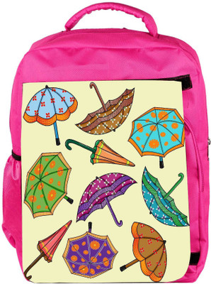 

Snoogg Eco Friendly Canvas Abstract Rainy Season Background With Umbrellas Backpack Rucksack School Travel Unisex Casual Canvas Bag Bookbag Satchel 5 L Backpack(Pink)