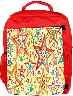 

Snoogg Eco Friendly Canvas Star Studded Backpack Rucksack School Travel Unisex Casual Canvas Bag Bookbag Satchel 5 L Backpack(Red)