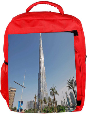 

Snoogg Eco Friendly Canvas Tallest Building Designer Backpack Rucksack School Travel Unisex Casual Canvas Bag Bookbag Satchel 5 L Backpack(Red)