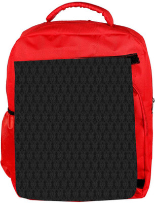 

Snoogg Eco Friendly Canvas Black Damask Designer Backpack Rucksack School Travel Unisex Casual Canvas Bag Bookbag Satchel 5 L Backpack(Red)