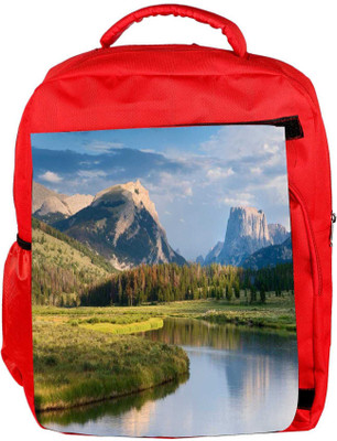

Snoogg Eco Friendly Canvas Lake And Garden Designer Backpack Rucksack School Travel Unisex Casual Canvas Bag Bookbag Satchel 5 L Backpack(Red)