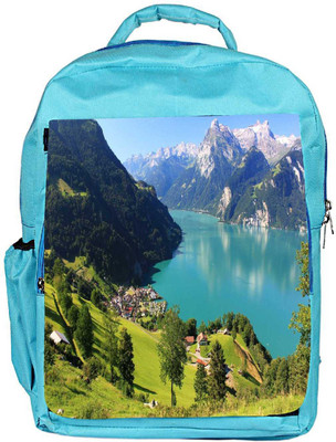 

Snoogg Eco Friendly Canvas Light Blue Water Designer Backpack Rucksack School Travel Unisex Casual Canvas Bag Bookbag Satchel 5 L Backpack(Blue)