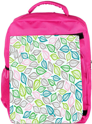 

Snoogg Eco Friendly Canvas Colorful Leaves Designer Backpack Rucksack School Travel Unisex Casual Canvas Bag Bookbag Satchel 5 L Backpack(Pink)