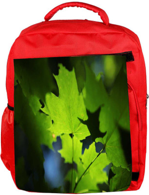 

Snoogg Eco Friendly Canvas Green Leaves Designer Backpack Rucksack School Travel Unisex Casual Canvas Bag Bookbag Satchel 5 L Backpack(Red)