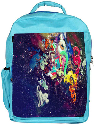 

Snoogg Eco Friendly Canvas Trippy Spaceman Designer Backpack Rucksack School Travel Unisex Casual Canvas Bag Bookbag Satchel 5 L Backpack(Blue)