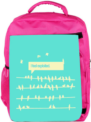 

Snoogg Eco Friendly Canvas Birds Feel Expoited 2912 Backpack Rucksack School Travel Unisex Casual Canvas Bag Bookbag Satchel 5 L Backpack(Pink)