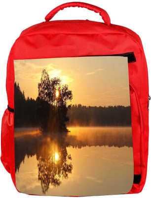 

Snoogg Eco Friendly Canvas Tree In The River Designer Backpack Rucksack School Travel Unisex Casual Canvas Bag Bookbag Satchel 5 L Backpack(Red)