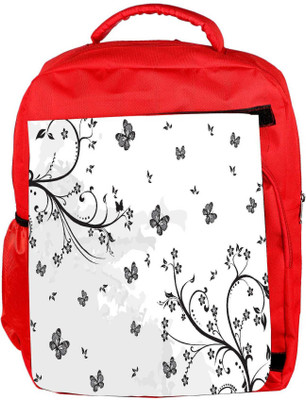 

Snoogg Eco Friendly Canvas Grey Butterflies Designer Backpack Rucksack School Travel Unisex Casual Canvas Bag Bookbag Satchel 5 L Backpack(Red)