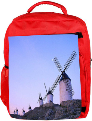 

Snoogg Eco Friendly Canvas Windmill Designer Backpack Rucksack School Travel Unisex Casual Canvas Bag Bookbag Satchel 5 L Backpack(Red)