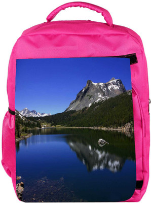 

Snoogg Eco Friendly Canvas Black Mountain Designer Backpack Rucksack School Travel Unisex Casual Canvas Bag Bookbag Satchel 5 L Backpack(Pink)