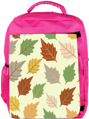 

Snoogg Eco Friendly Canvas Dark Leaves Designer Backpack Rucksack School Travel Unisex Casual Canvas Bag Bookbag Satchel 5 L Backpack(Pink)