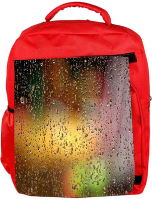 

Snoogg Eco Friendly Canvas Colorful Water Drops Designer Backpack Rucksack School Travel Unisex Casual Canvas Bag Bookbag Satchel 5 L Backpack(Red)