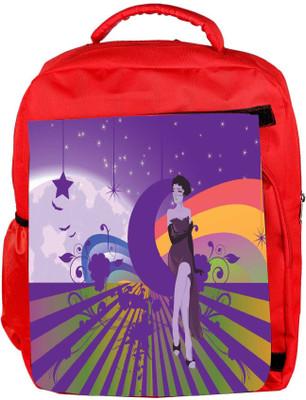 

Snoogg Eco Friendly Canvas Abstract Illustration Backpack Rucksack School Travel Unisex Casual Canvas Bag Bookbag Satchel 5 L Backpack(Red)