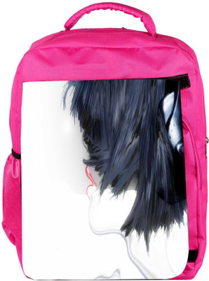 

Snoogg Eco Friendly Canvas Girl With Headphones Designer Backpack Rucksack School Travel Unisex Casual Canvas Bag Bookbag Satchel 5 L Backpack(Pink)