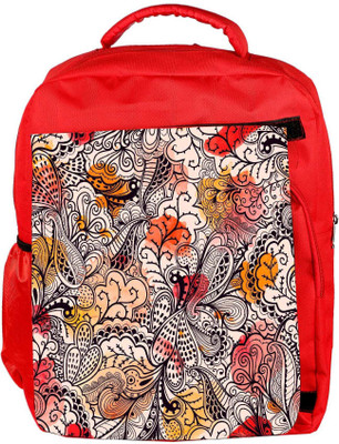 

Snoogg Eco Friendly Canvas Seamless Texture With Flowers And Butterflies Endless Floral Pattern Backpack Rucksack School Travel Unisex Casual Canvas Bag Bookbag Satchel 5 L Backpack(Red)