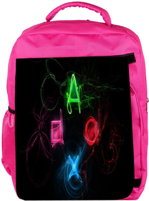 

Snoogg Eco Friendly Canvas Neon Playstation Buttons Designer Backpack Rucksack School Travel Unisex Casual Canvas Bag Bookbag Satchel 5 L Backpack(Pink)