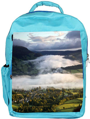 

Snoogg Eco Friendly Canvas White Clouds Designer Backpack Rucksack School Travel Unisex Casual Canvas Bag Bookbag Satchel 5 L Backpack(Blue)