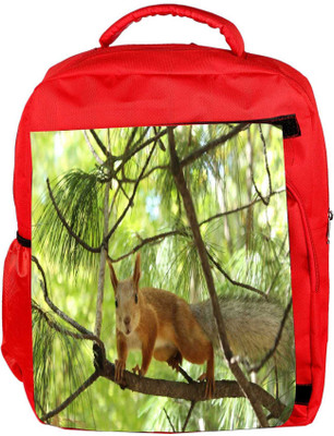 

Snoogg Eco Friendly Canvas Squarril Running Designer Backpack Rucksack School Travel Unisex Casual Canvas Bag Bookbag Satchel 5 L Backpack(Red)