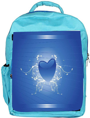 

Snoogg Eco Friendly Canvas Blue Heart Shape With Floral Art Backpack Rucksack School Travel Unisex Casual Canvas Bag Bookbag Satchel 5 L Backpack(Blue)