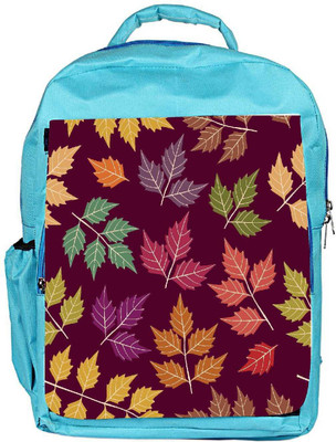 

Snoogg Eco Friendly Canvas A Seamless Pattern With Leaf Backpack Rucksack School Travel Unisex Casual Canvas Bag Bookbag Satchel 5 L Backpack(Blue)