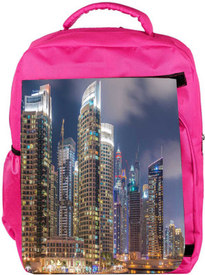 

Snoogg Eco Friendly Canvas Lights In The Building Designer Backpack Rucksack School Travel Unisex Casual Canvas Bag Bookbag Satchel 5 L Backpack(Pink)