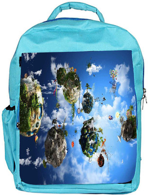 

Snoogg Eco Friendly Canvas Animated Planets Designer Backpack Rucksack School Travel Unisex Casual Canvas Bag Bookbag Satchel 5 L Backpack(Blue)