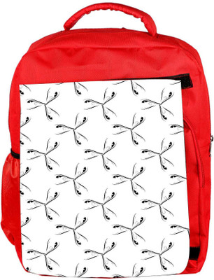 

Snoogg Eco Friendly Canvas Grey Feathers Designer Backpack Rucksack School Travel Unisex Casual Canvas Bag Bookbag Satchel 5 L Backpack(Red)