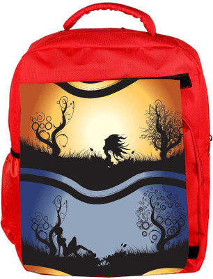 

Snoogg Eco Friendly Canvas Abstract Background Backpack Rucksack School Travel Unisex Casual Canvas Bag Bookbag Satchel 5 L Backpack(Red)