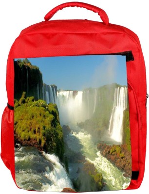 

Snoogg Eco Friendly Canvas Huge Waterfall Designer Backpack Rucksack School Travel Unisex Casual Canvas Bag Bookbag Satchel 5 L Backpack(Red)