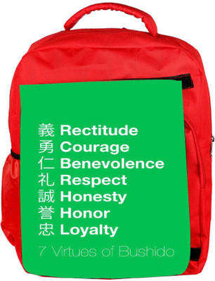 

Snoogg Eco Friendly Canvas Bushido Signs 2739 Backpack Rucksack School Travel Unisex Casual Canvas Bag Bookbag Satchel 5 L Backpack(Red)