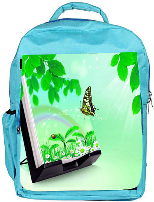 

Snoogg Eco Friendly Canvas Nature Butterfly Designer Backpack Rucksack School Travel Unisex Casual Canvas Bag Bookbag Satchel 5 L Backpack(Blue)