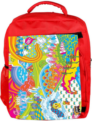 

Snoogg Eco Friendly Canvas Colourful Pattern 2496 Backpack Rucksack School Travel Unisex Casual Canvas Bag Bookbag Satchel 5 L Backpack(Red)