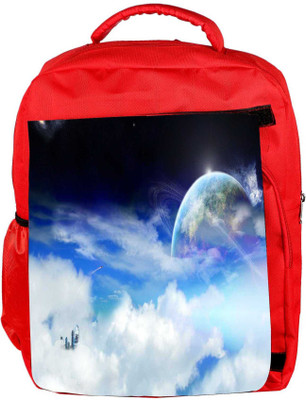 

Snoogg Eco Friendly Canvas Clouds And Earth Designer Backpack Rucksack School Travel Unisex Casual Canvas Bag Bookbag Satchel 5 L Backpack(Red)