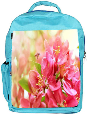 

Snoogg Eco Friendly Canvas Pink Flower Designer Backpack Rucksack School Travel Unisex Casual Canvas Bag Bookbag Satchel 5 L Backpack(Blue)