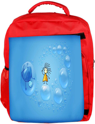 

Snoogg Eco Friendly Canvas Girl In A Bubble Designer Backpack Rucksack School Travel Unisex Casual Canvas Bag Bookbag Satchel 5 L Backpack(Red)