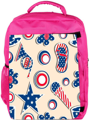 

Snoogg Eco Friendly Canvas Us Stars Designer Backpack Rucksack School Travel Unisex Casual Canvas Bag Bookbag Satchel 5 L Backpack(Pink)