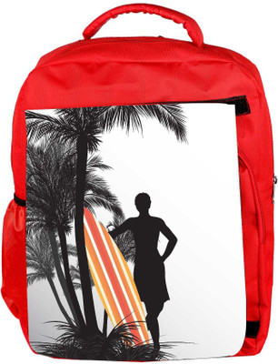 

Snoogg Eco Friendly Canvas Tropical Illustration Backpack Rucksack School Travel Unisex Casual Canvas Bag Bookbag Satchel 5 L Backpack(Red)