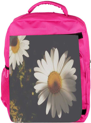 

Snoogg Eco Friendly Canvas White Sunflowers Backpack Rucksack School Travel Unisex Casual Canvas Bag Bookbag Satchel 5 L Backpack(Pink)