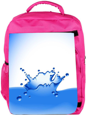 

Snoogg Eco Friendly Canvas Clear Water Splash Vector Backpack Rucksack School Travel Unisex Casual Canvas Bag Bookbag Satchel 5 L Backpack(Pink)