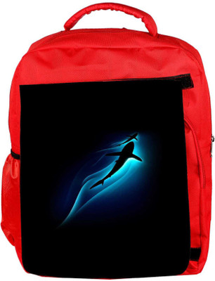 

Snoogg Eco Friendly Canvas Abstract Shark Designer Backpack Rucksack School Travel Unisex Casual Canvas Bag Bookbag Satchel 5 L Backpack(Red)