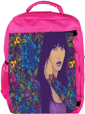 

Snoogg Eco Friendly Canvas Tattoo Flower Madam Backpack Rucksack School Travel Unisex Casual Canvas Bag Bookbag Satchel 5 L Backpack(Pink)