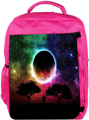 

Snoogg Eco Friendly Canvas Universe Graphic Print Backpack Rucksack School Travel Unisex Casual Canvas Bag Bookbag Satchel 5 L Backpack(Pink)