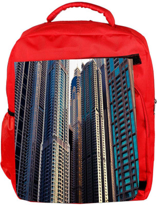 

Snoogg Eco Friendly Canvas City Highlights Designer Backpack Rucksack School Travel Unisex Casual Canvas Bag Bookbag Satchel 5 L Backpack(Red)