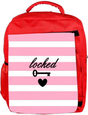 

Snoogg Eco Friendly Canvas Locked Hearts Backpack Rucksack School Travel Unisex Casual Canvas Bag Bookbag Satchel 5 L Backpack(Red)
