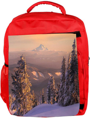 

Snoogg Eco Friendly Canvas Trees With Snow Designer Backpack Rucksack School Travel Unisex Casual Canvas Bag Bookbag Satchel 5 L Backpack(Red)